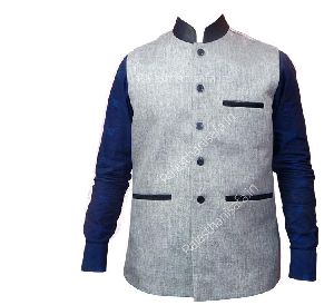 Rajptui Nehru Jackets in Gray Color