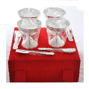 Brass Silver Plated Ice cream sets