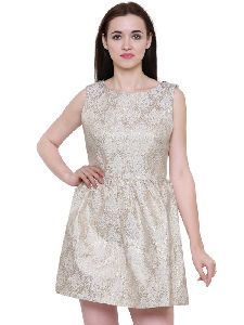 Shimmer thread work mini dress for women