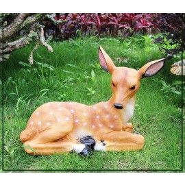 Deer Sitting Garden Statue