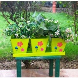 Square herb tray planter set