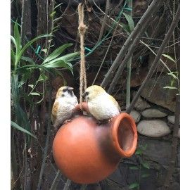 Wonderland Two Birds on a Hanging pot