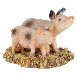 Wonderlnad Miniature fairy garden Two piggy Statue