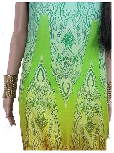 Cotton fabric digital print, multi colour, unstitched material kurti dress skirt