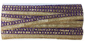 Purple and gold beaded trim