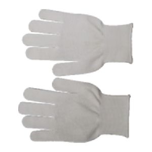 White Knitted PVC Palm Dotted Glove - ESD