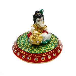 Beautiful round chowki with laddu gopal