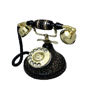 Black colour vintage table phone