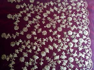 Zari Work Net Fabric