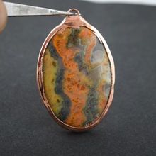 Handmade Rose Gold Plated Oval Bumble Bee Gemstone Pendant
