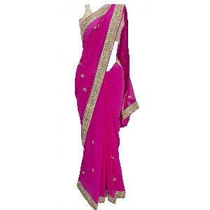 FUSCIA EMBELLISHED BOLLYWOOD SAREE