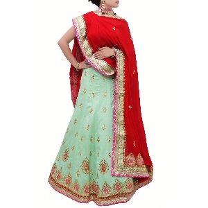 MAHARANI ELEGANCE MINT GOTA-PATTI LEHENGA