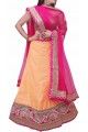 PEACH AND FUSCHIA EMBROIDERED LEHENGA