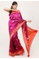 PURE SILK PURPLE RED BANARSI SAREE