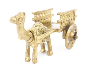 BRASS CAMEL CART sculpture