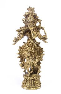 BRASS LORD KRISHNA sculpture