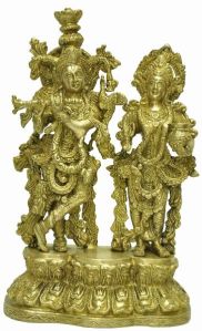 BRASS sculpture of Radha Krishna