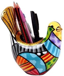 CERAMIC BIRD PEN STAND