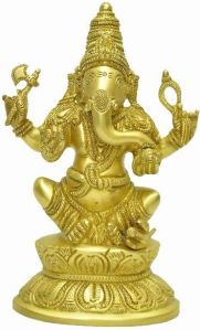 ELEGANT BRASS GANESHA sculpture