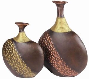 METAL HANDICRAFT SURAI FLOWER VASE SET OF 2