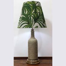 Jute Threaded Glass Lamp Holder with Wooden Base