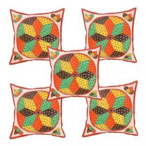 5 PCS Hand Work With Mirrior16x16 inch Cushion Cover
