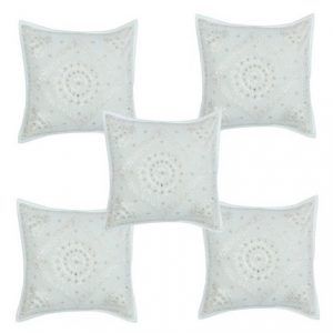 5 PCS Hand Work With Mirrior White 1616 inch Cushion Cover