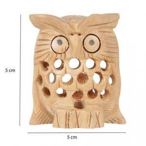 Owl Sculpture Wood Woodcarving Home Decorative