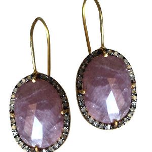 Designer Victorian Style Ruby Gemstone Earring