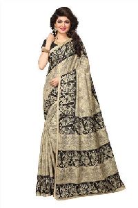 Beige Silk Saree