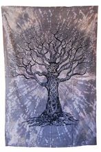 mandala tree printed cotton tapestry
