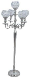 5 Arm Silver Candelabra Votive