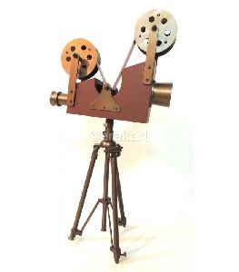 Antique Brass Film Projector Accent Camera