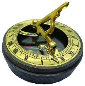 Antique Brass Sundial Pocket Compass