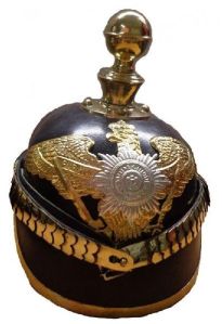 German Pickelhaube Eagle Badge Leather Garde Helmet