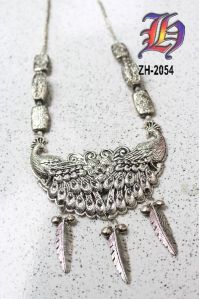 Metal peacock necklace