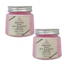 KHADI PURE HERBAL ROSE PETALS GERANIUM BATH SALT