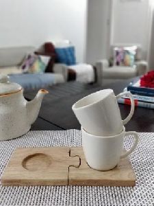 Tea Cups Unbreakable with Wooden Saucers