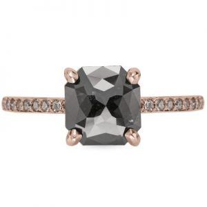 Antique Rose Cut Black Diamond Ring