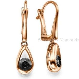 Black Diamond Dangle Earrings