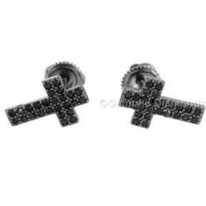 Diamond Cross Earrings