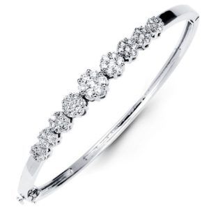 Floral Diamond Bangle Bracelet