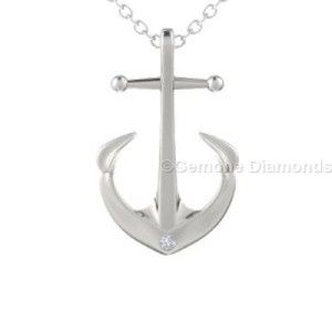 gold diamond anchor necklace
