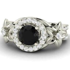 Gold Flower Diamond Engagement Ring