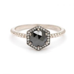 Hexagon Rose Cut Diamond Ring