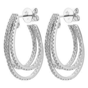 Triple Hoop Diamond Earring