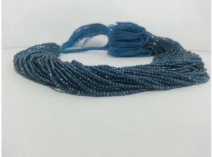 Blue Topaz Micro Faceted Beads Strand