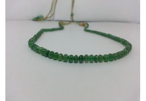 Green Tsavorite Garnet Smooth Rondelle Beaded Necklace