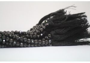 Natural Black Spinel Faceted Round Balls Beads