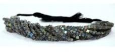 Natural Labradorite Faceted Box Shaped Beads Strand